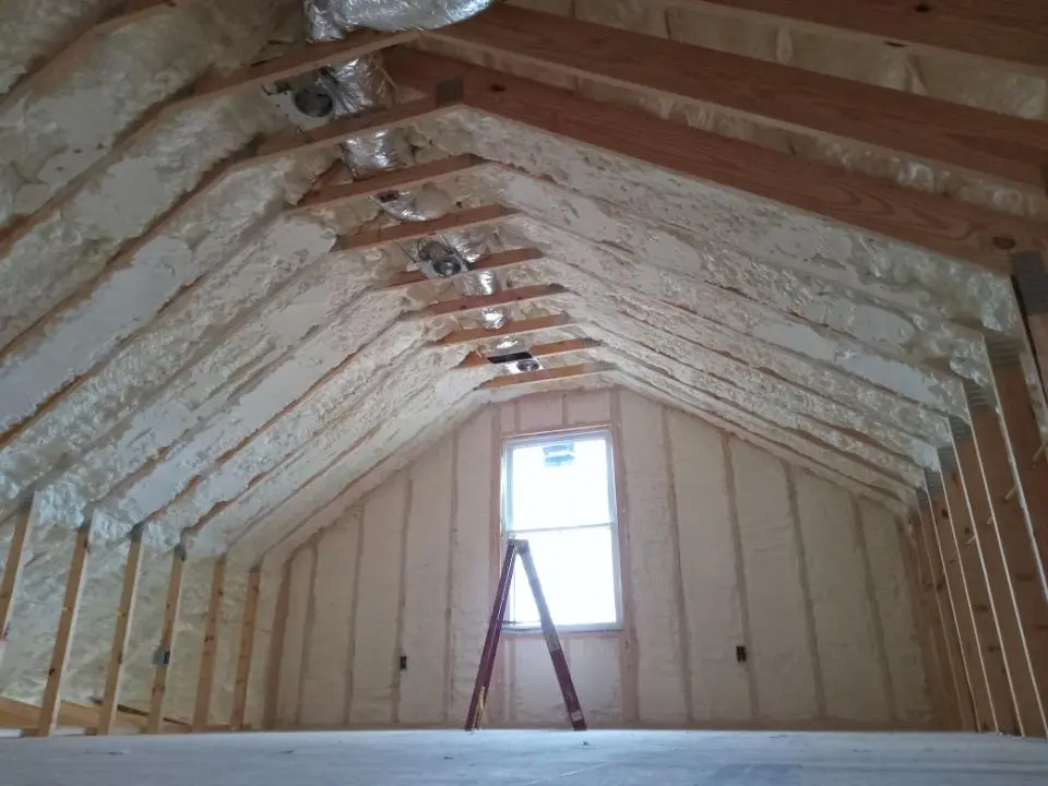 Spray foam roofing application for Crawl Space Insulation project in New Paltz